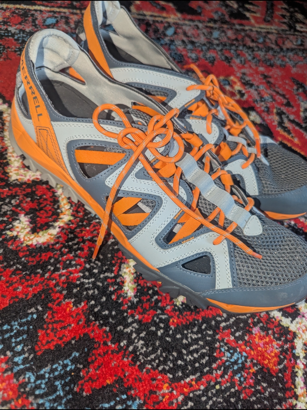 Merrell Men's Gray and Orange Trail Running Shoes